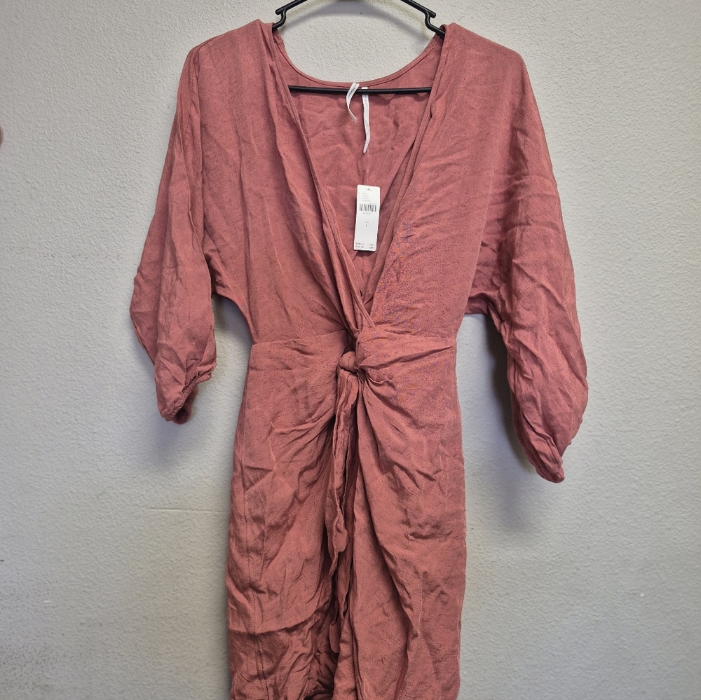 Pink Tie-Front Dress